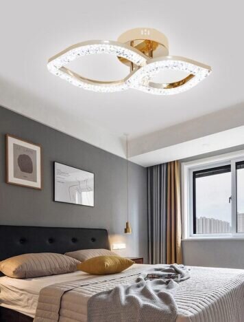 Lustra LED 48W Ceiling Eyes 2 Auriu, LED inclus, 2 surse de iluminare, Telecomanda, Dimabil, Lumina: